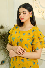 MeBae Stitched Frock Collection-Golden Bloom Tiered