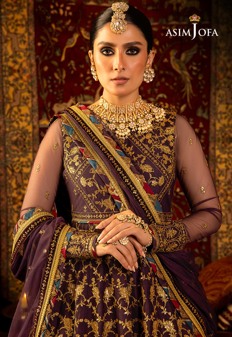 Asim Jofa Velvet Festive Ajvf-03 Embroidered Net 3 Pcs