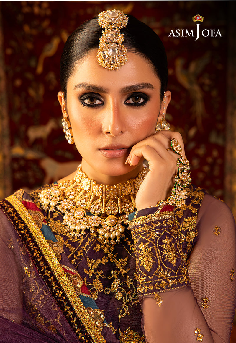 Asim Jofa Velvet Festive Ajvf-03 Embroidered Net 3 Pcs