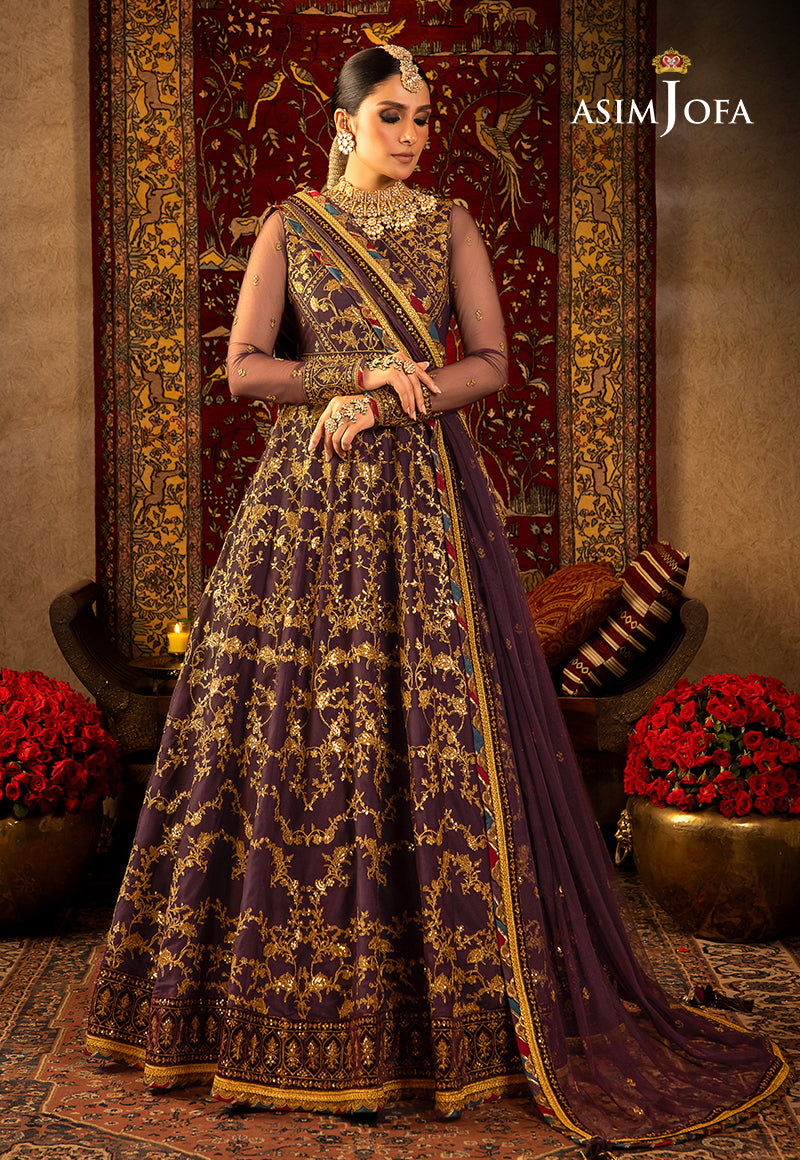 Asim Jofa Velvet Festive Ajvf-03 Embroidered Net 3 Pcs