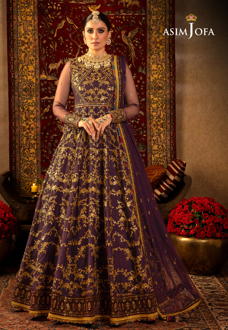 Asim Jofa Velvet Festive Ajvf-03 Embroidered Net 3 Pcs