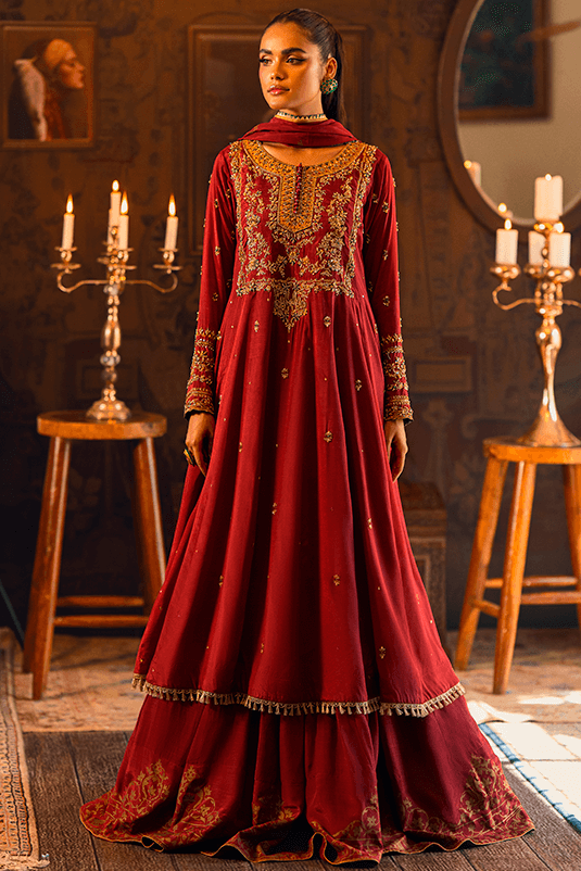 Qarmazi By Zaaviay Stitched Gulnaar (Three Piece)
