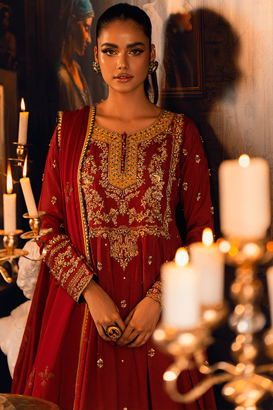 Qarmazi By Zaaviay Stitched Gulnaar (Three Piece)