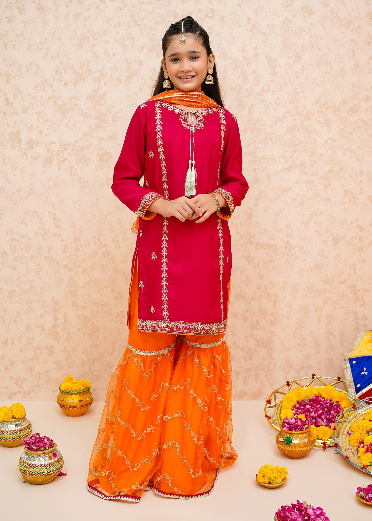 Eid Ki Khushiyan By Modest Stitched 3 Piece Formals Collection'2025-Gulnoor - Pink