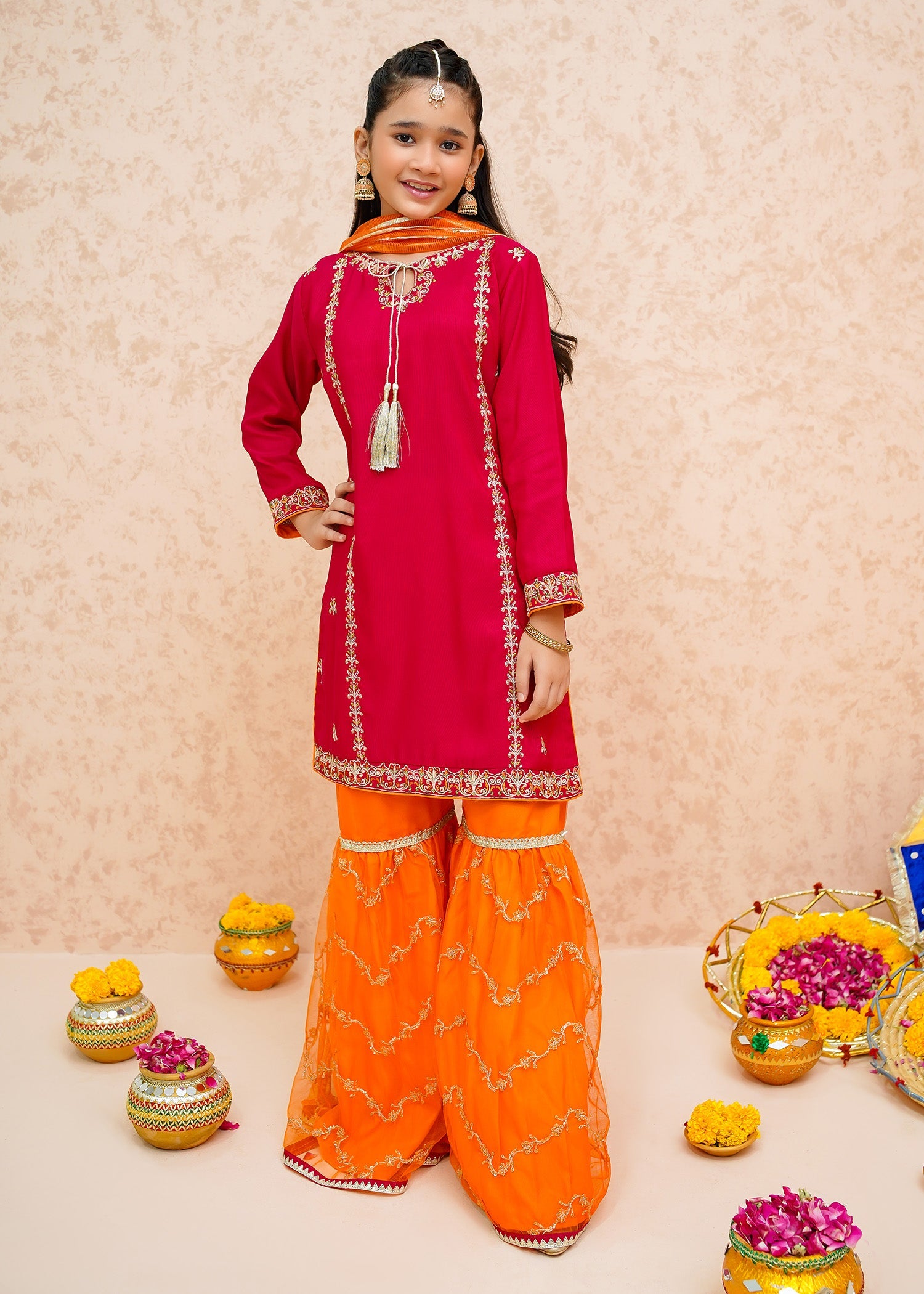 Eid Ki Khushiyan By Modest Stitched 3 Piece Formals Collection'2025-Gulnoor - Pink