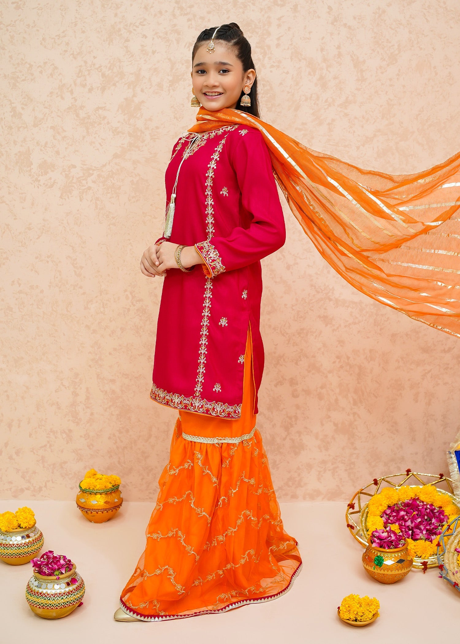 Eid Ki Khushiyan By Modest Stitched 3 Piece Formals Collection'2025-Gulnoor - Pink