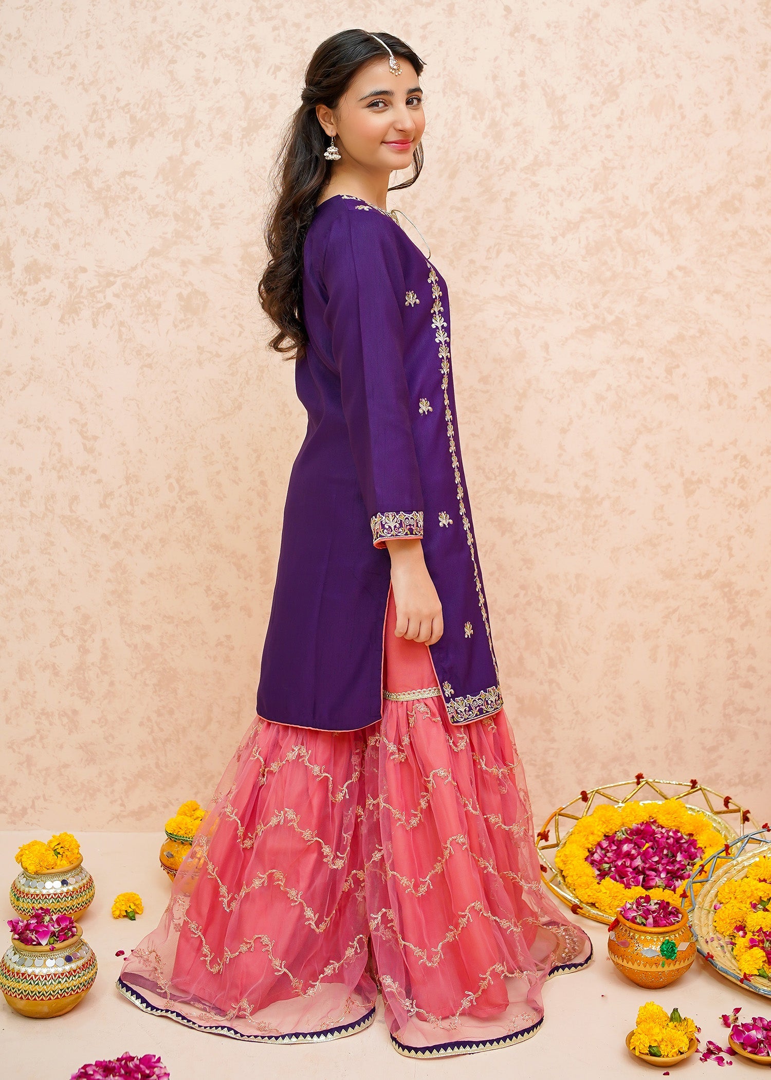 Eid Ki Khushiyan By Modest Stitched 3 Piece Formals Collection'2025-Gulnoor - Purple
