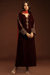 Bagh E Makhmal By Zaaviay Stitched Hazel (Three Piece)