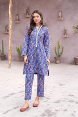 Hey Day by Esra Stitched 2 Piece Summer Printed Lawn Collection'2023-HD-03-Blue