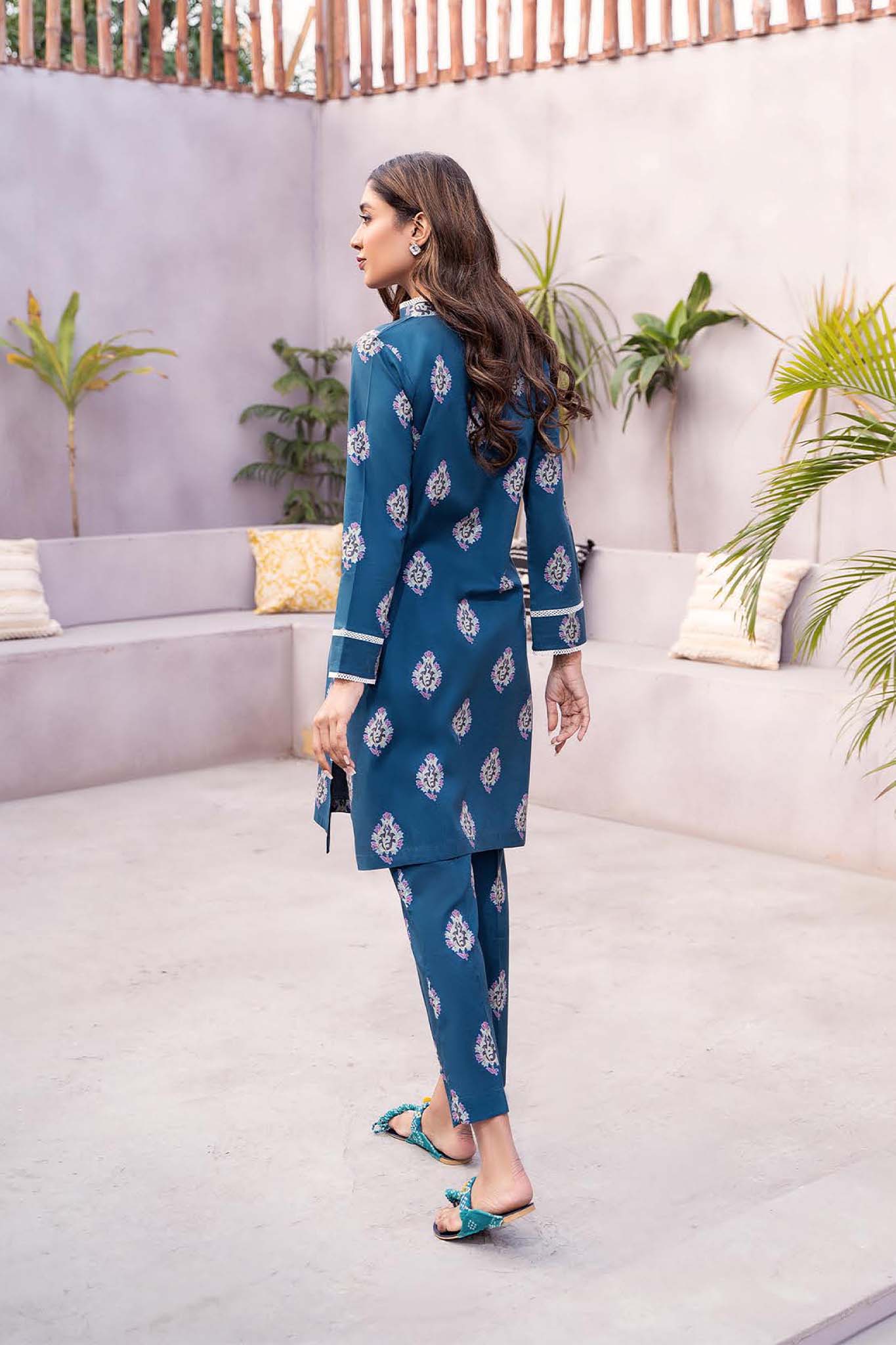 Hey Day by Esra Stitched 2 Piece Summer Printed Lawn Collection'2023-HD-10-Blue