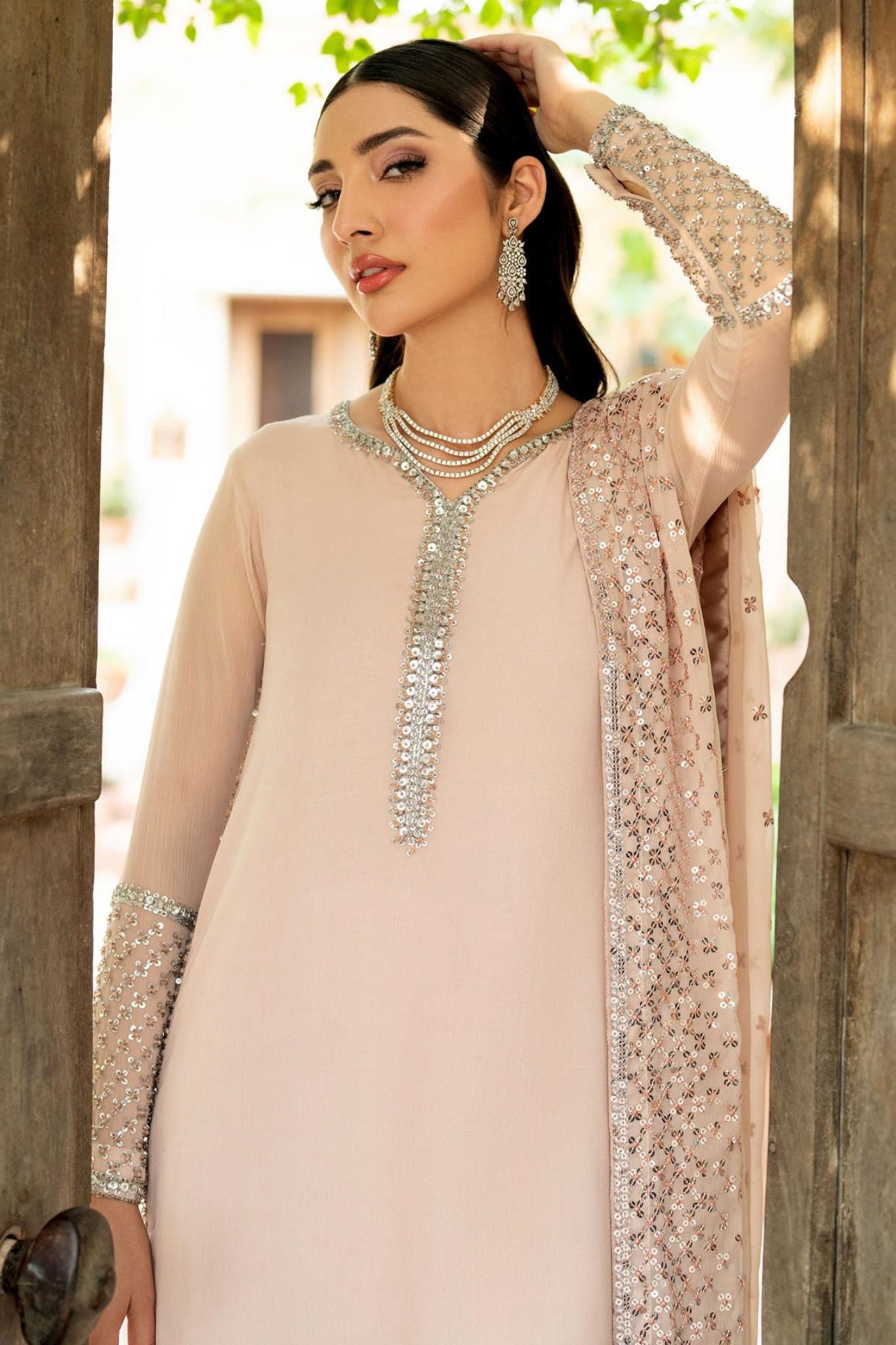 Arzou By Zarif Unstitched 3 Piece Hand Emb Formals Collection'2025-HW-02-Luna