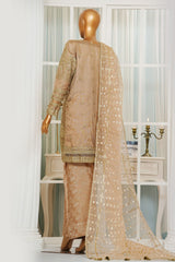 Jashn By HZ Stitched 3 Piece Luxury Formals Collection'2025-HZK-207-Golden
