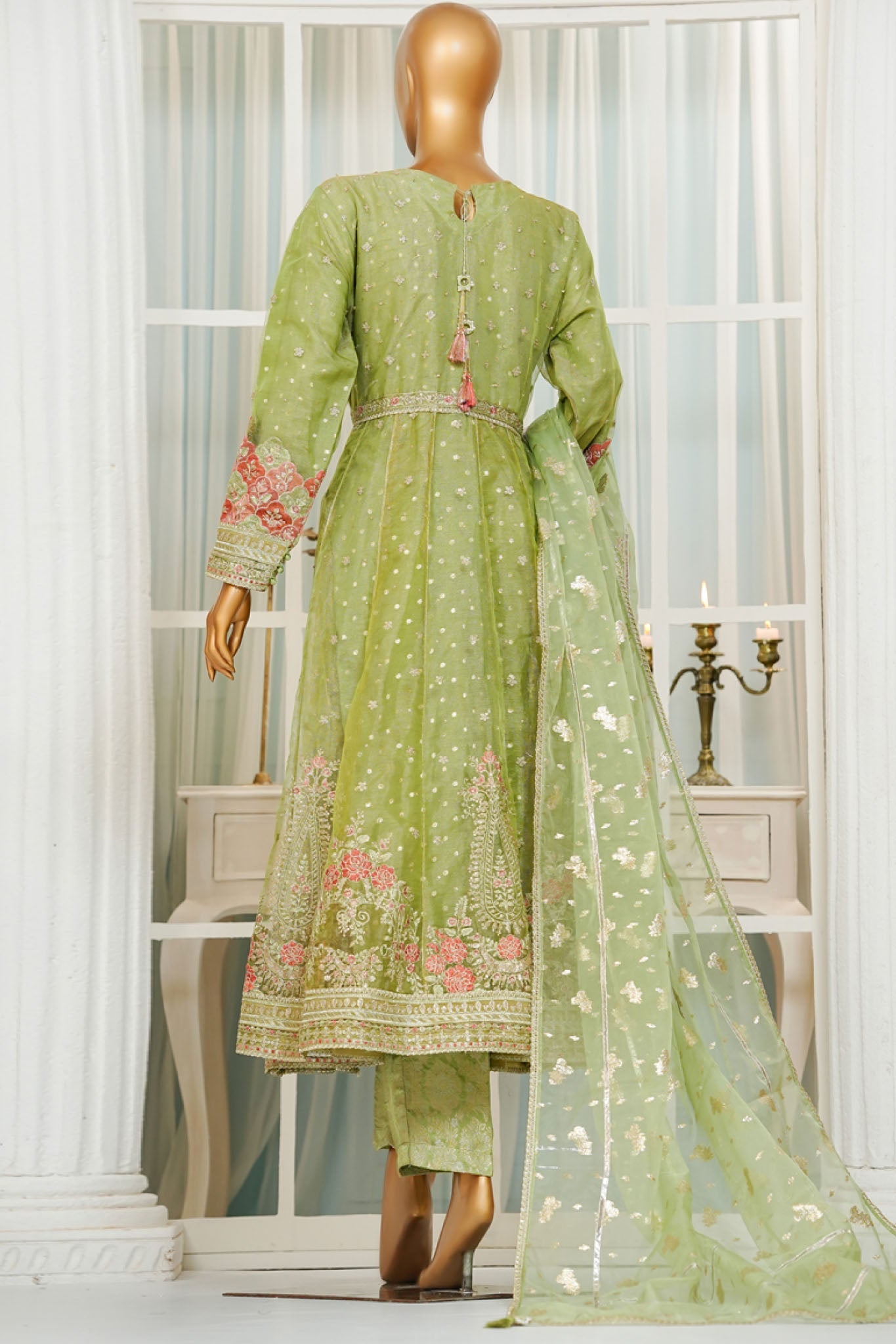 Jashn By HZ Stitched 3 Piece Luxury Formals Collection'2025-HZK-208-Green