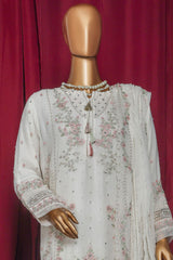 Fasaane By HZ Stitched 3 Piece Formals Chiffon Vol-09 Collection'2025-HZK-209-Cream
