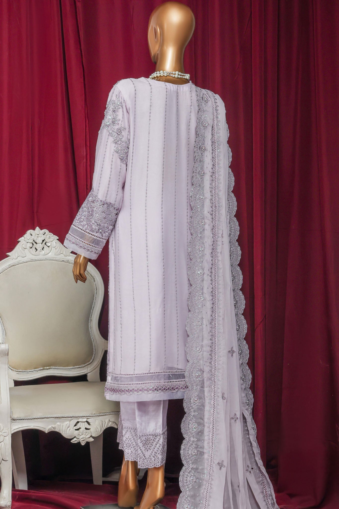Fasaane By HZ Stitched 3 Piece Formals Chiffon Vol-09 Collection'2025-HZK-212-Lilac