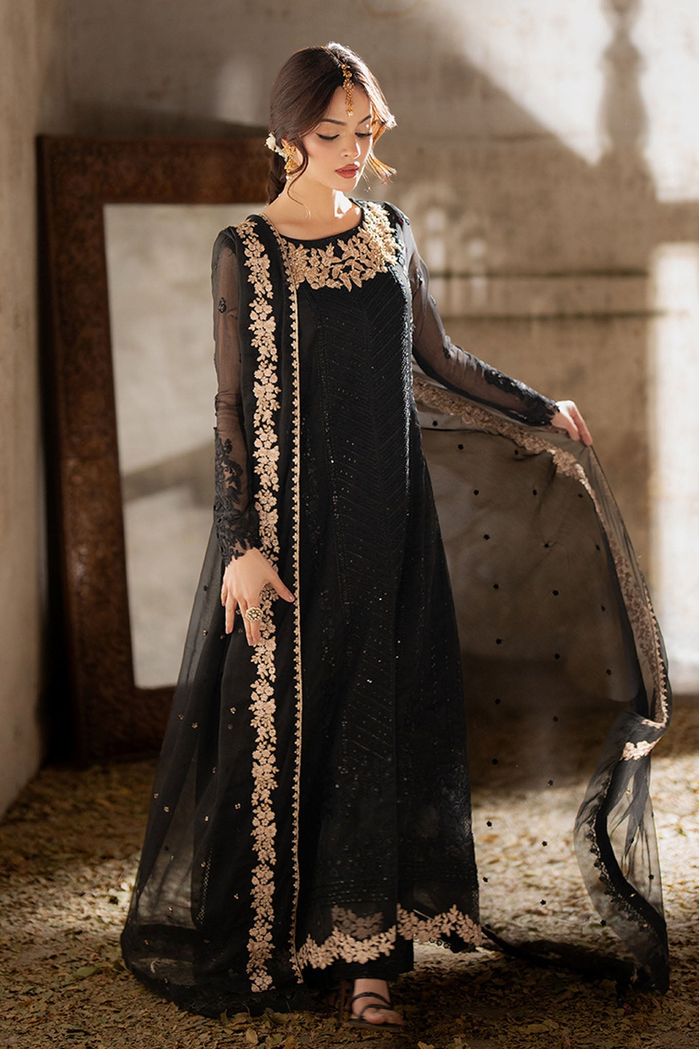Azure Ensembles Unstitched 3 Piece Festive Formals Collection-I-01311-Midnight Veil