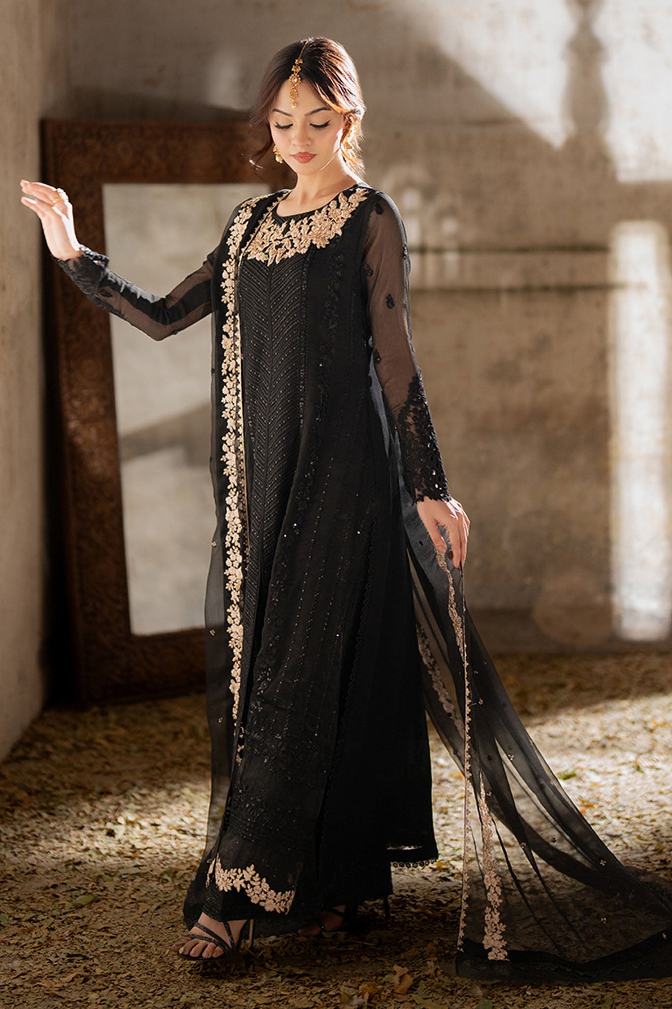 Azure Ensembles Unstitched 3 Piece Festive Formals Collection-I-01311-Midnight Veil