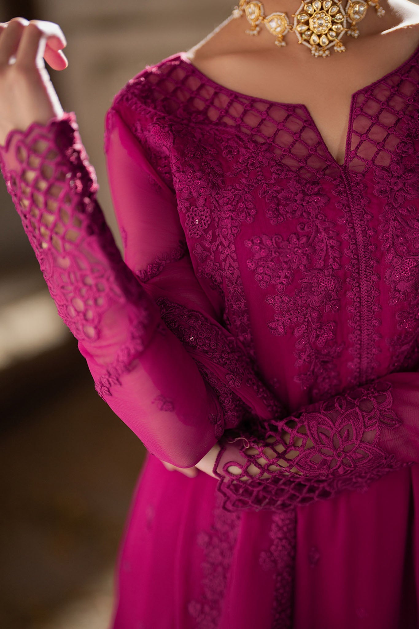 Azure Ensembles Unstitched 3 Piece Festive Formals Collection-I-01341-Plum Reverie