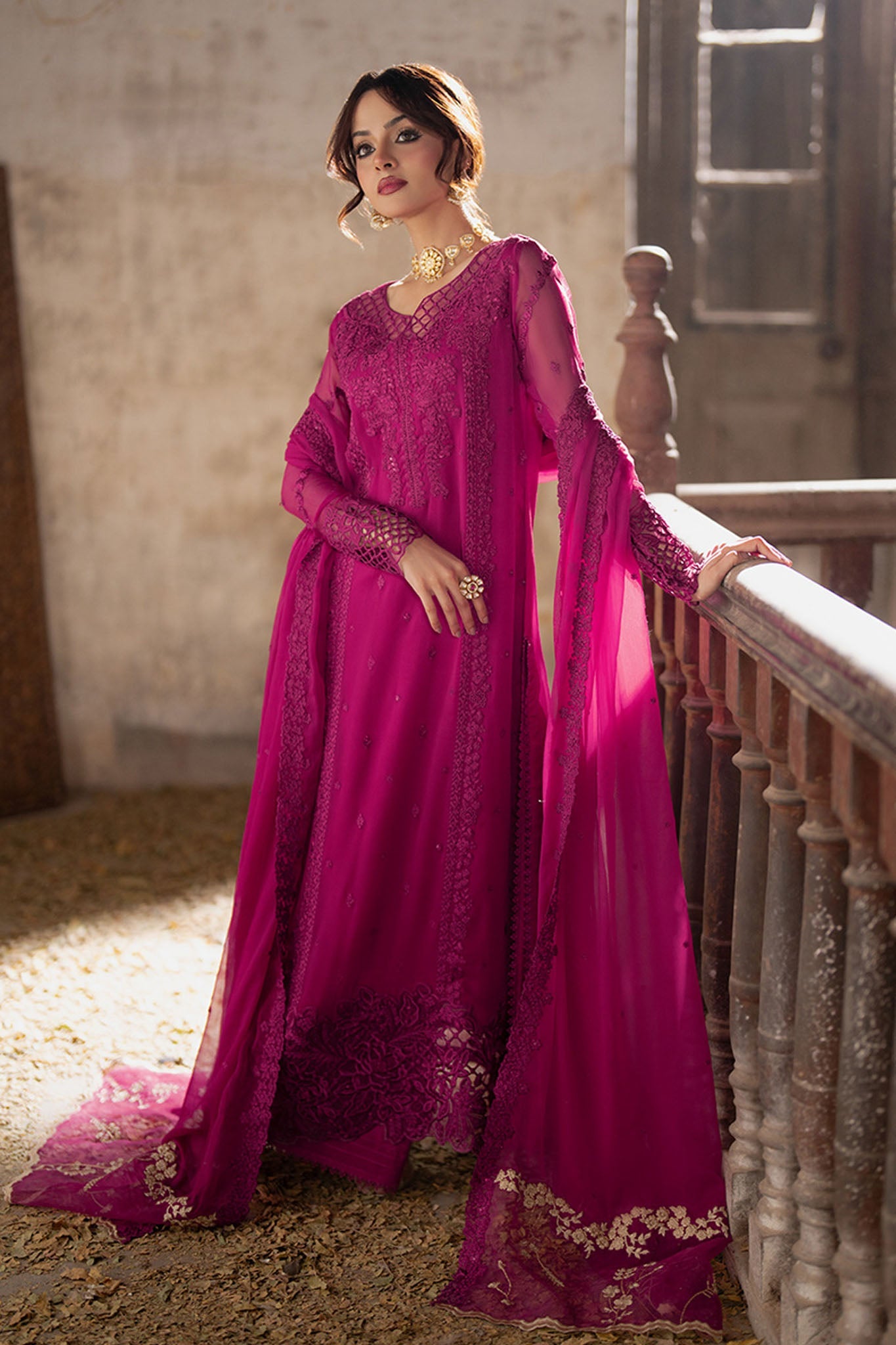 Azure Ensembles Unstitched 3 Piece Festive Formals Collection-I-01341-Plum Reverie