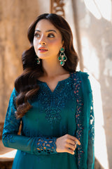 Azure Ensembles Unstitched 3 Piece Festive Formals Collection-I-01347-Mystic Teal