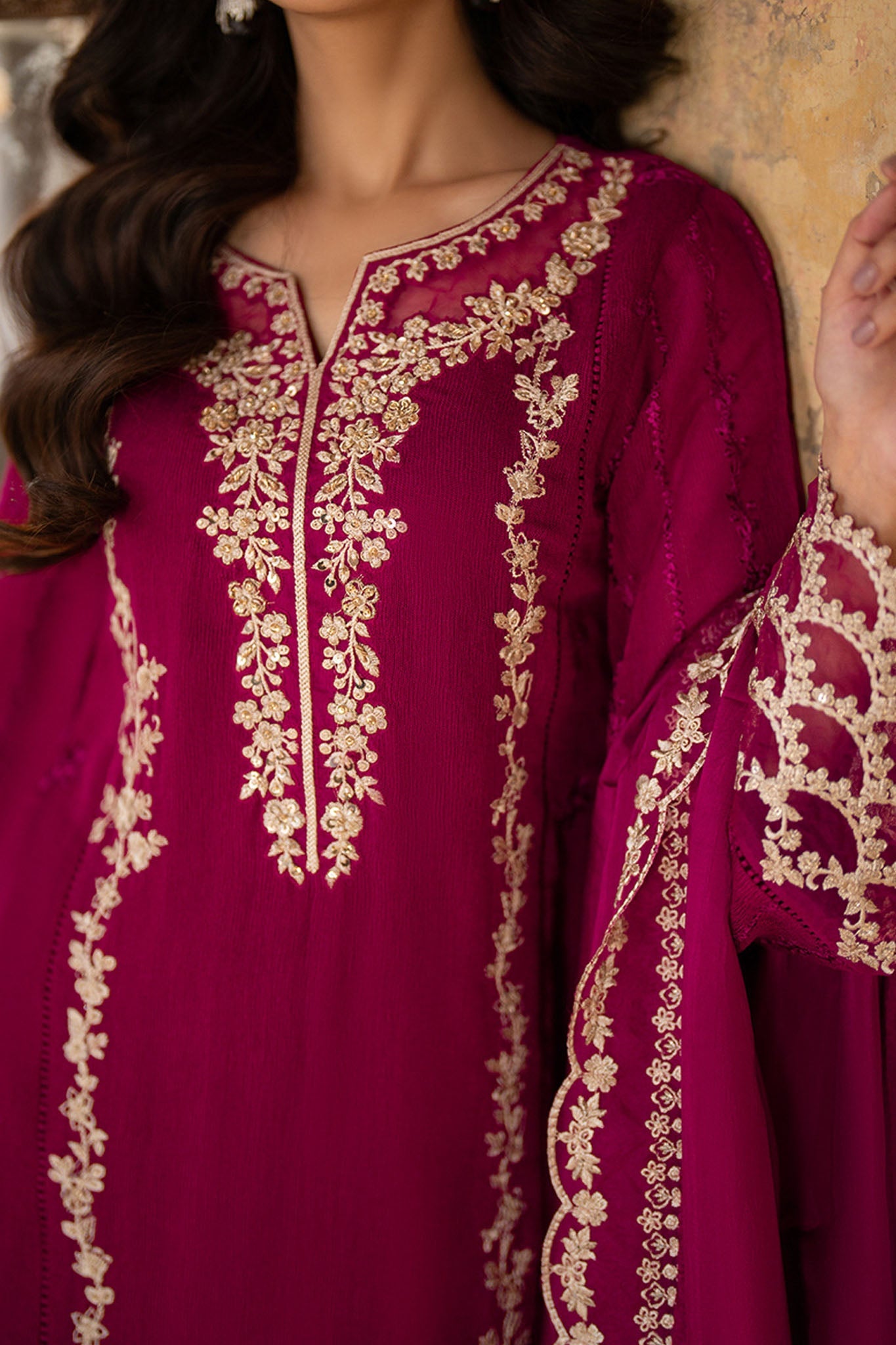 Azure Ensembles Unstitched 3 Piece Festive Formals Collection-I-01359-Vibrant Blaze