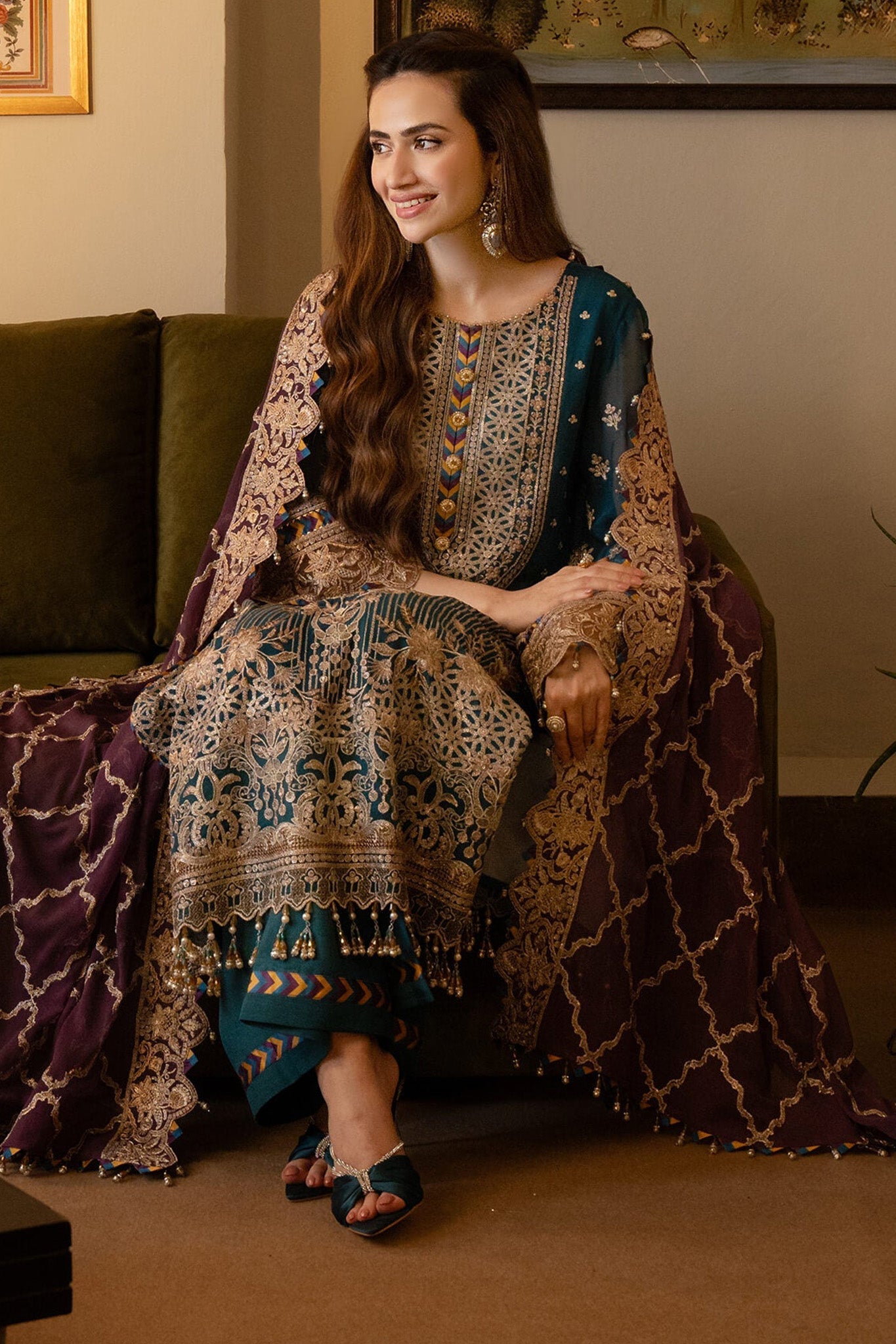 Noor Jahan By Imrozia Unstitched 3 Piece Luxury Chiffon Collection'2024-I-208-Aaina