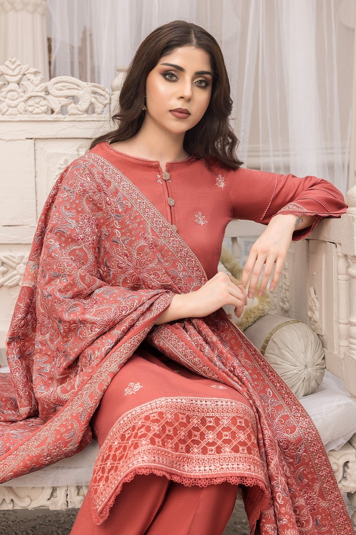 Bella By Imrozia Serene Stitched 3 Piece Winter Collection'2025-I.P-86 Fleur