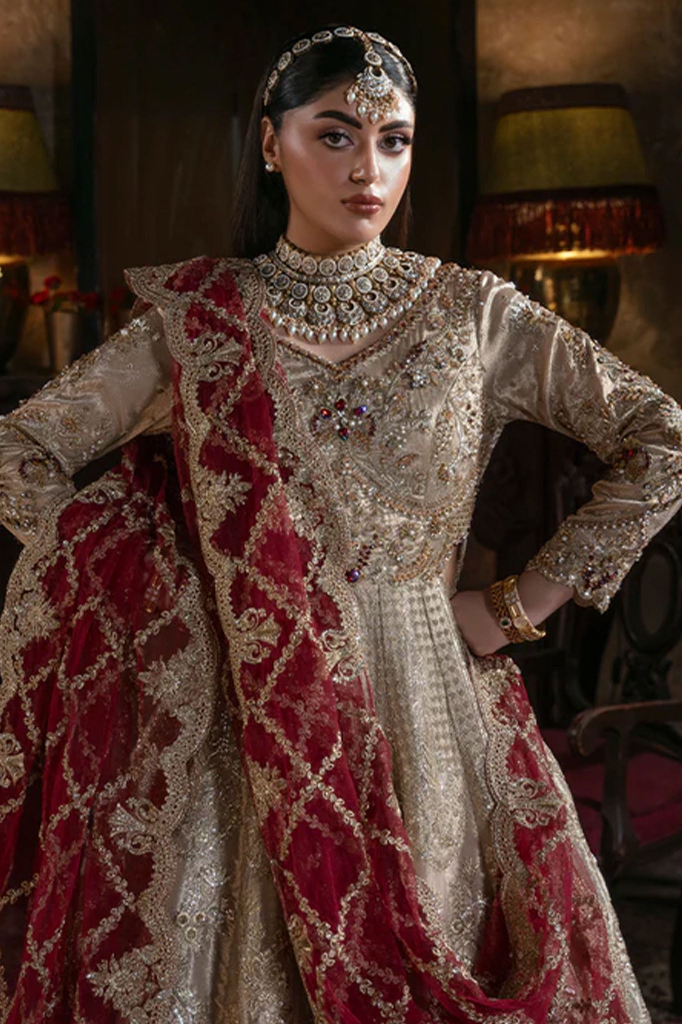 Noor E Naaz By Imrozia Serene Unstitched 3 Piece Luxury Bridal Collection'2025-IB-53-Shahkar