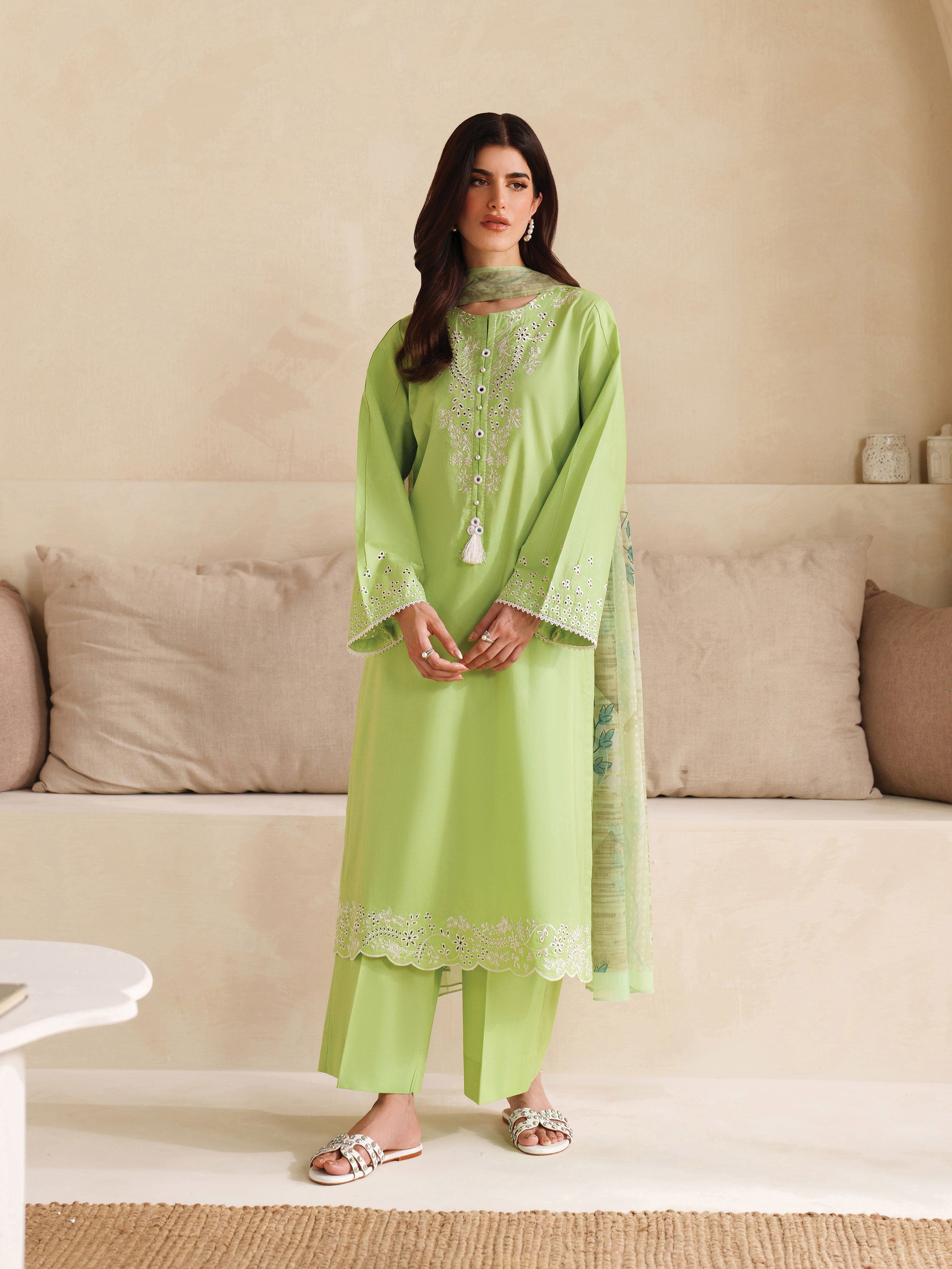 Ayra Solids by Garnet Stitched 3 Piece Collection'2025-Iceberg