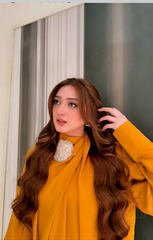 Manahils Stitched 2 Piece  Knot Set Mustard