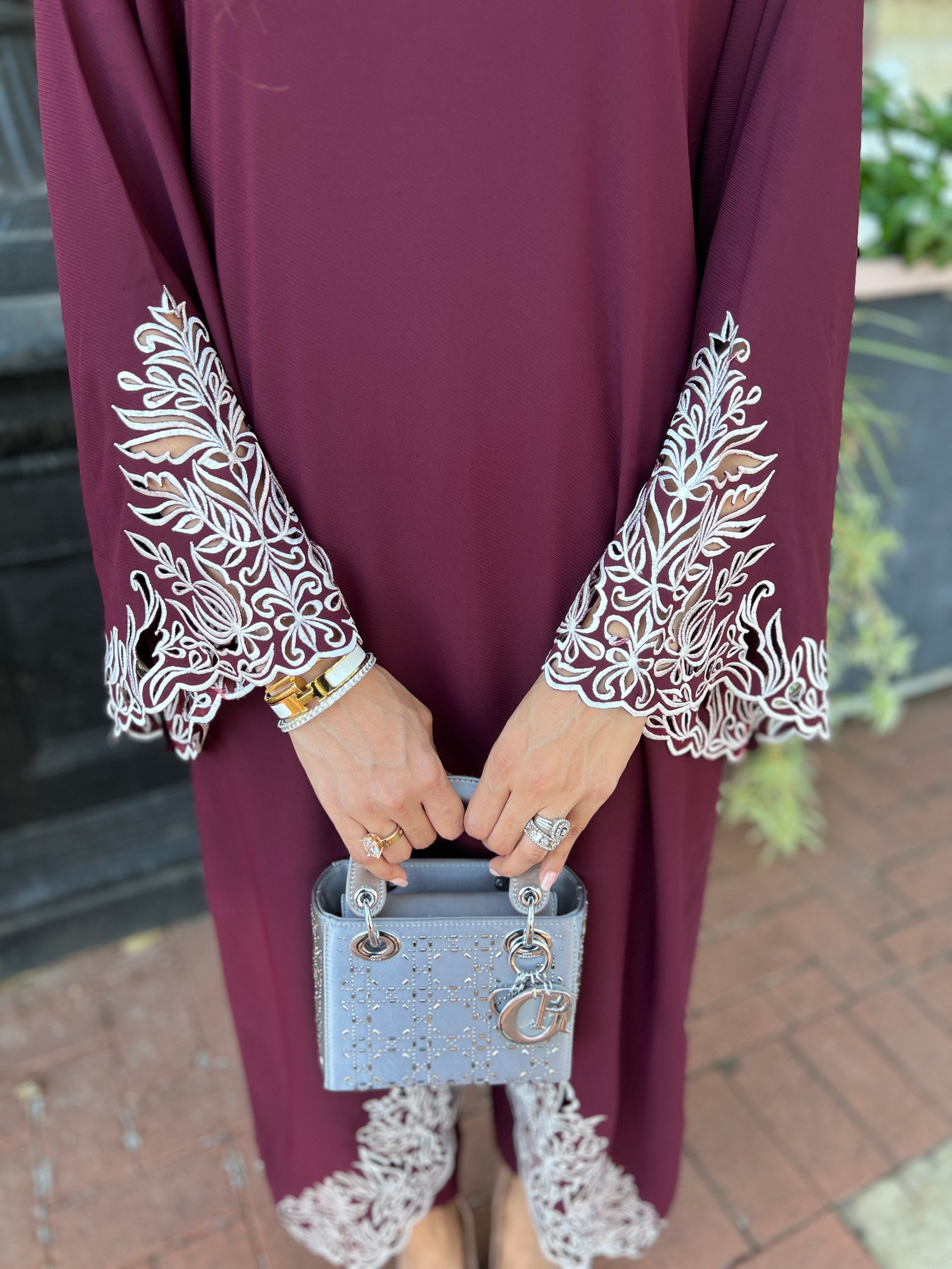 Manahils Stitched Burgundy Embroidered Two Pc