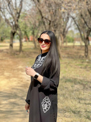 Manahils Stitched Black Embroidered Two Pc