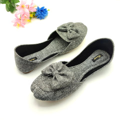 Bustangi Gray Bow Loafers