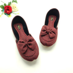 Bustangi Maroon Bow Loafers
