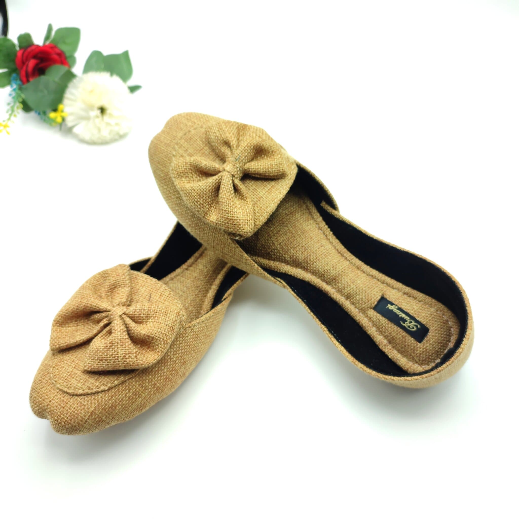 Bustangi Camel Bow Loafers