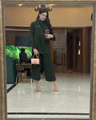 Manahils Stitched Knot Set Green