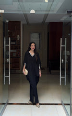 Manahils Stitched Black Embroidery Kaftan