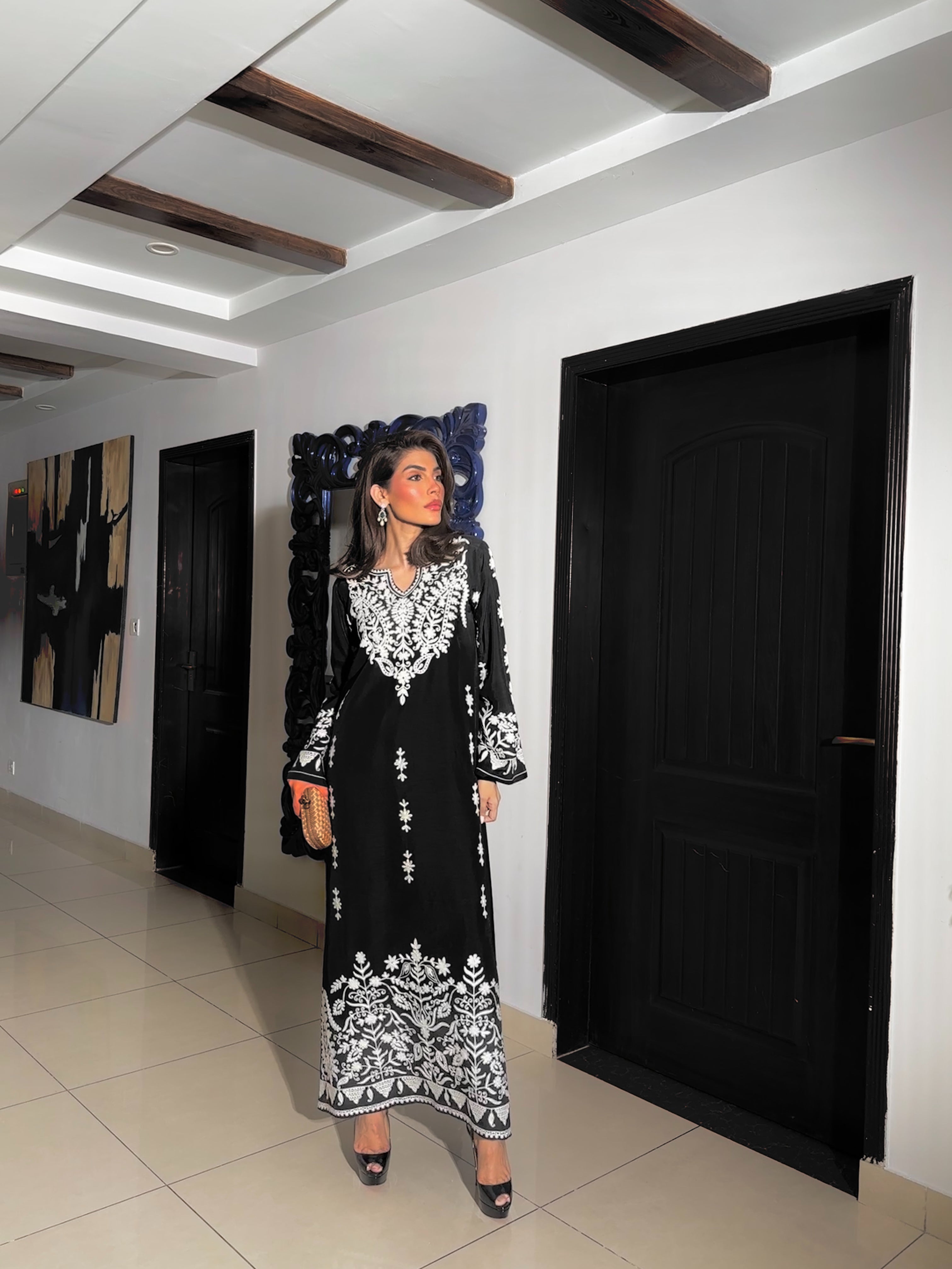 Manahils Unstitched Co Ords Embroidered Ari Two Pc