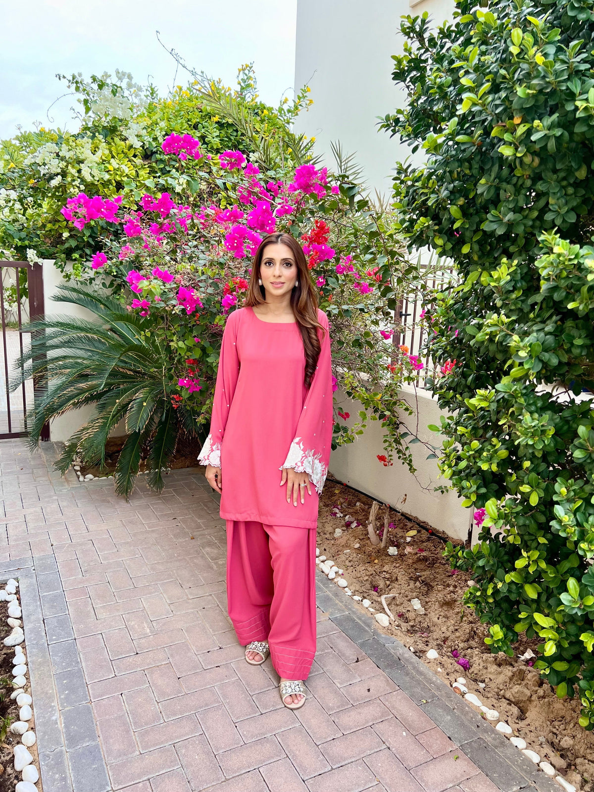 Manahils Stitched Peach Embroidered Two Pc