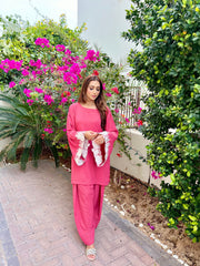 Manahils Stitched Peach Embroidered Two Pc