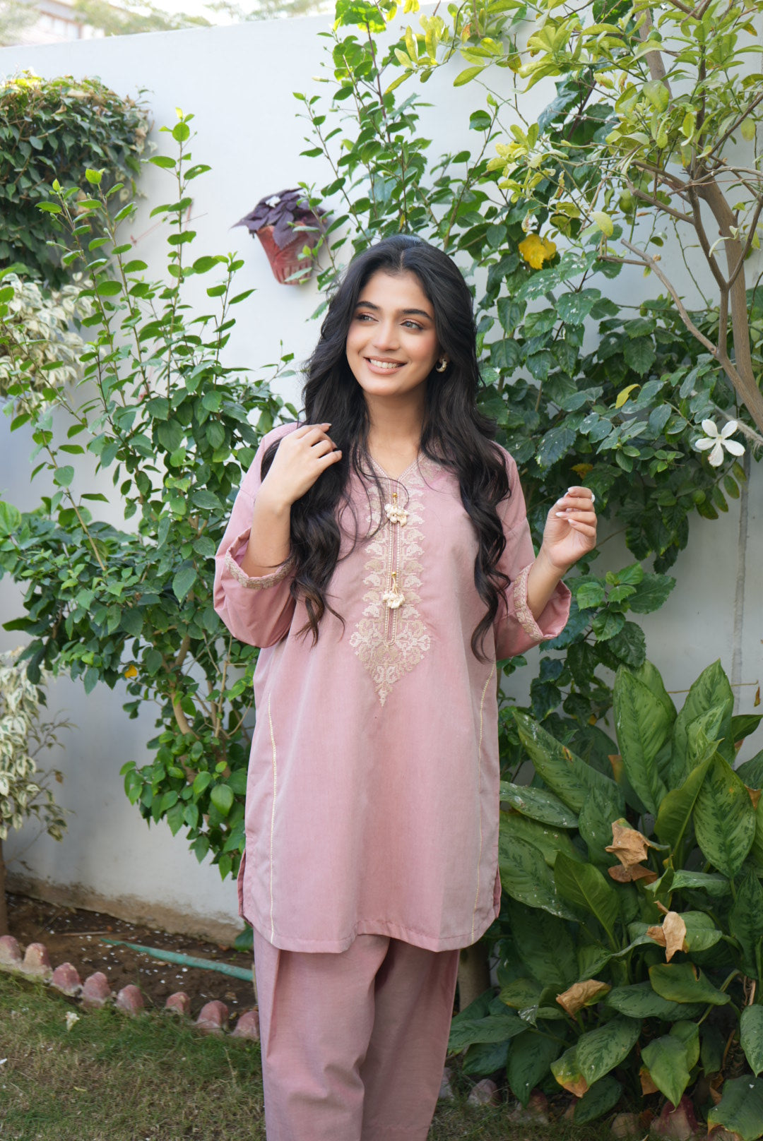 Miorah By Ayla Studio Stitched Solid Embroidered Co-ord  - Seher