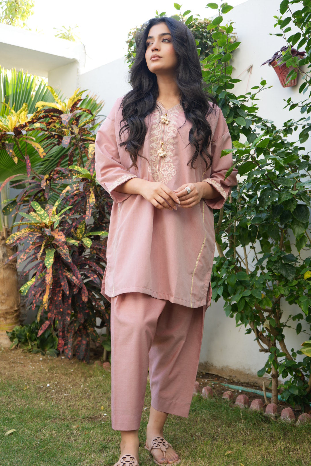 Miorah By Ayla Studio Stitched Solid Embroidered Co-ord  - Seher
