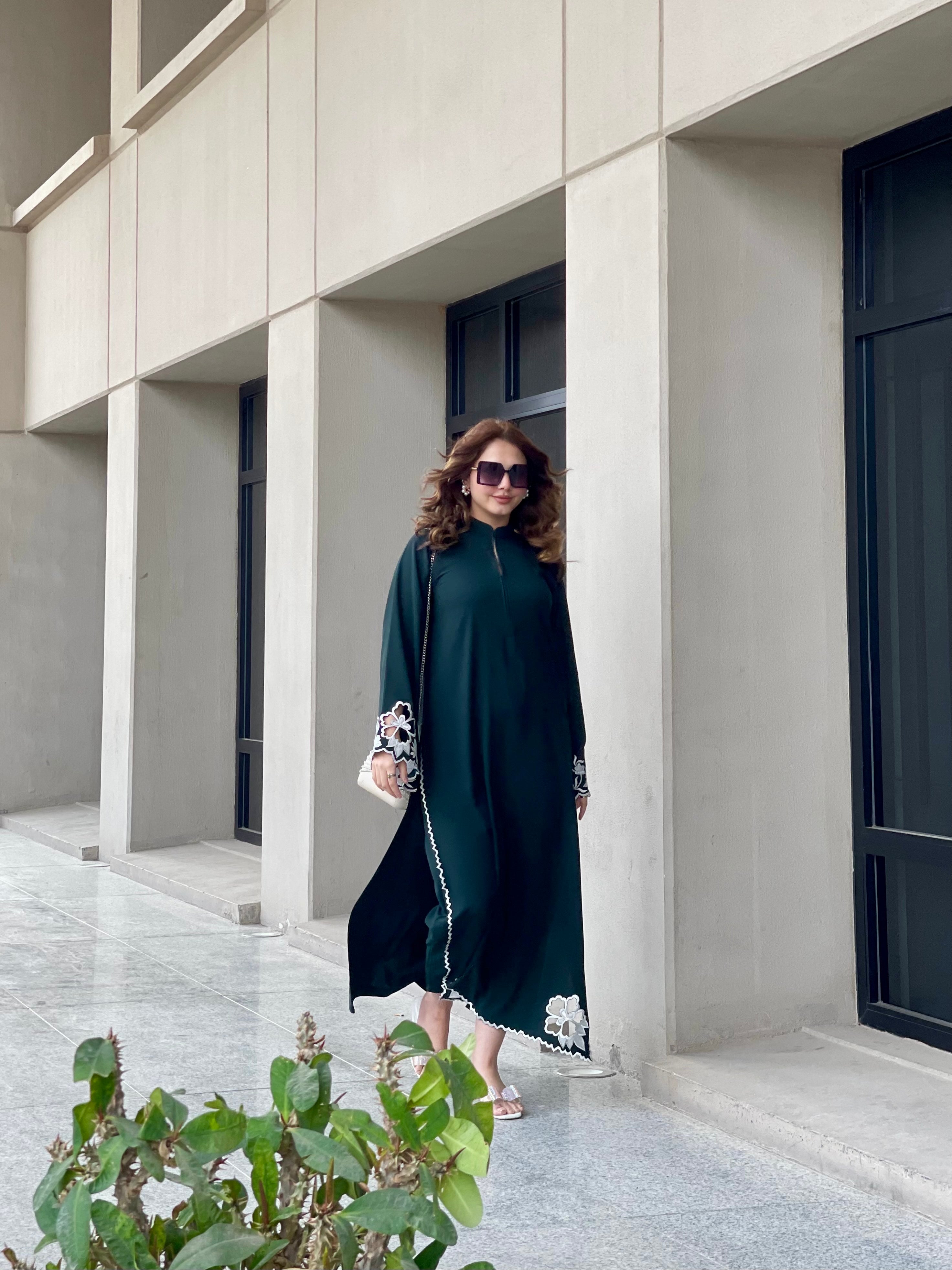 Manahils Stitched Dark Green Embroidered Two Pc