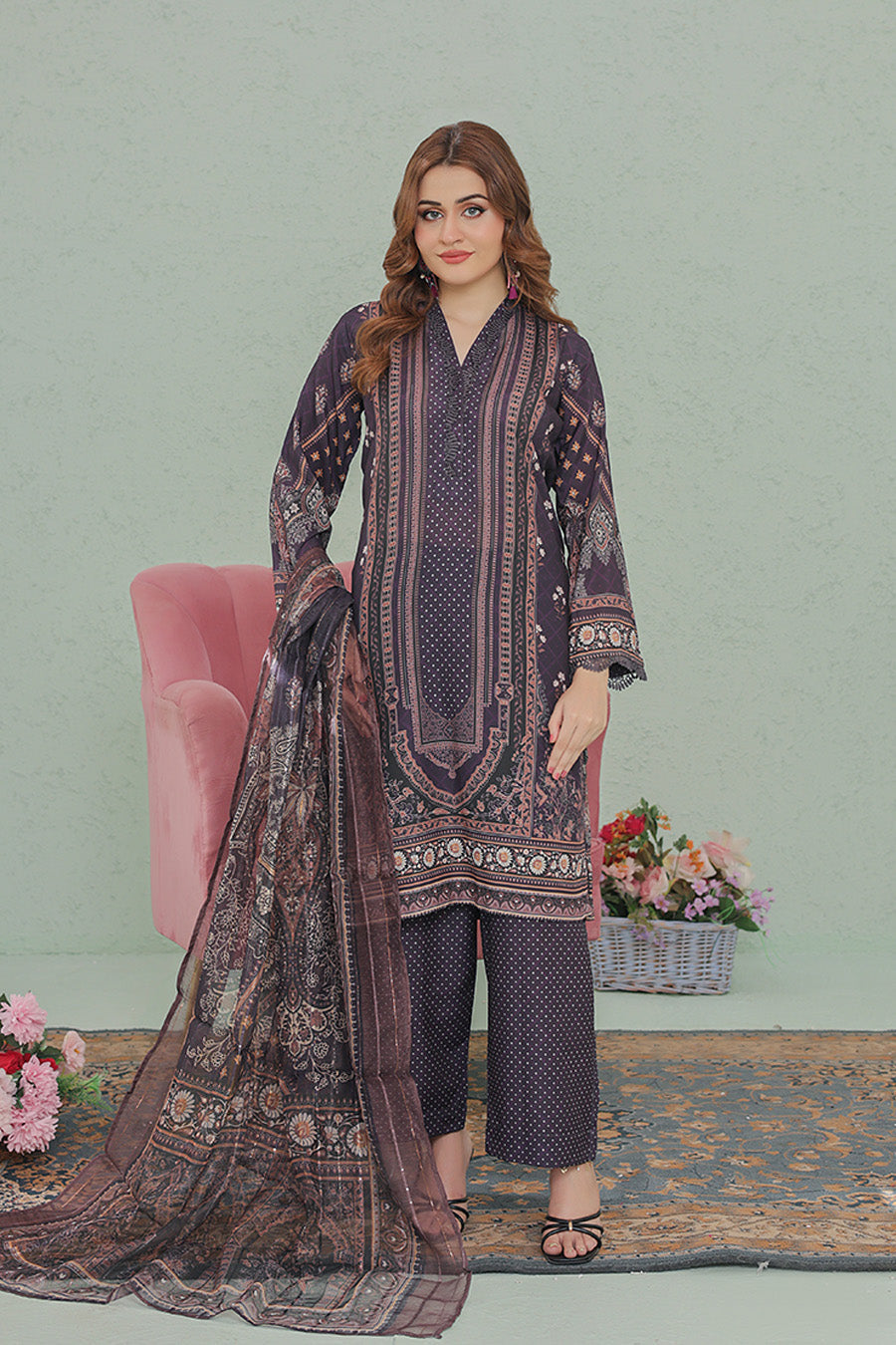 Gul Fishan By Opole Unstitched 3 Piece Lawn  Collection-GF-01