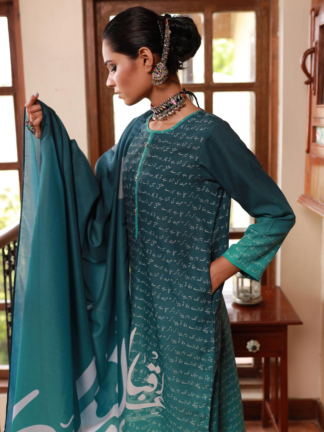Tng By Md Stitched Collection-Iqbal Set V2 Shirt | Green