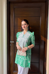 Urban Cut 2 Piece Cotton Embroidred Co- Ord Set with Farshi Salwar