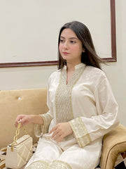 Urban Cut 2 Piece Cotton Sequence Embroidered Suit