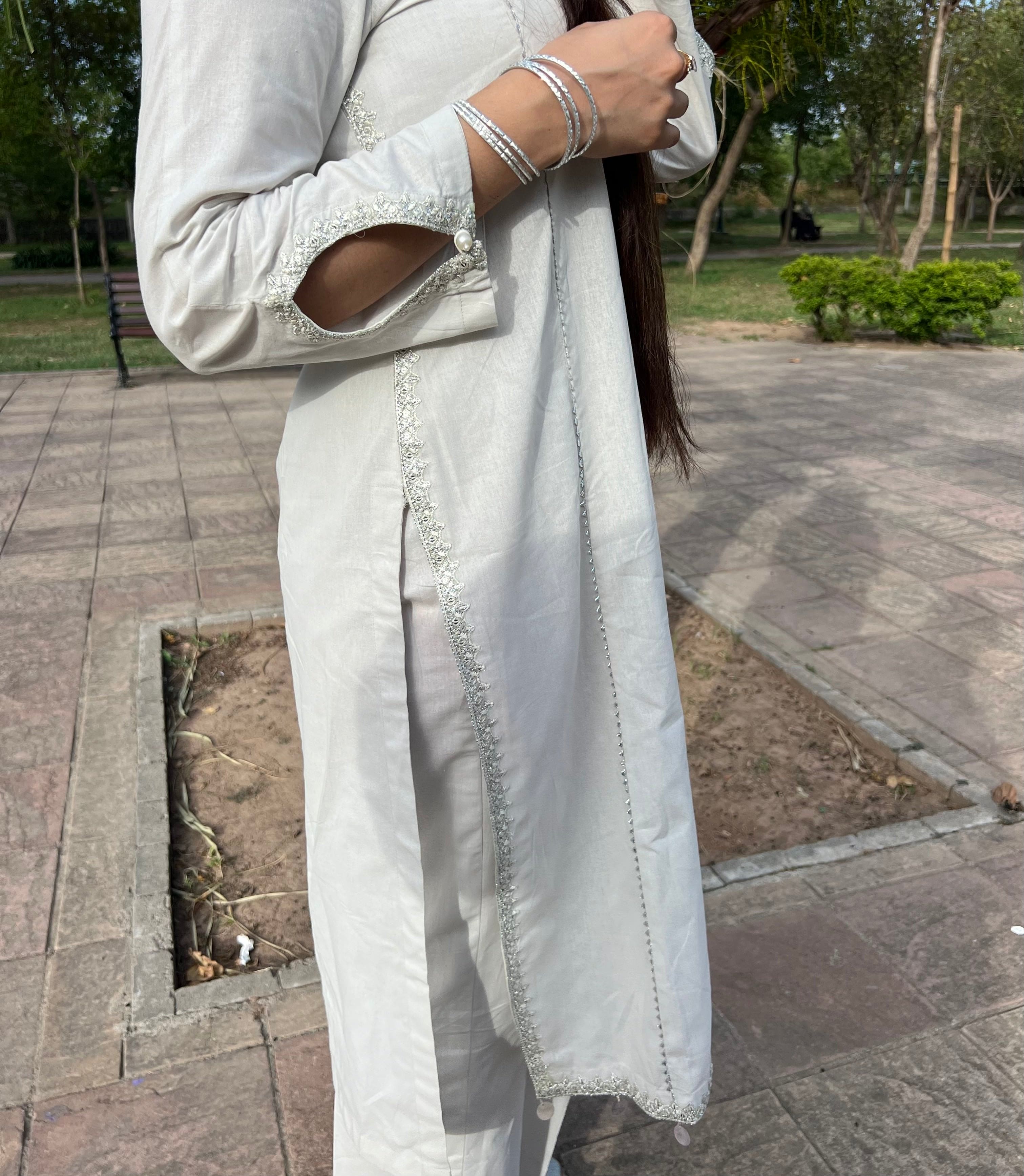 Urban Cut 2 Piece Cotton Embroidred Zari Suit