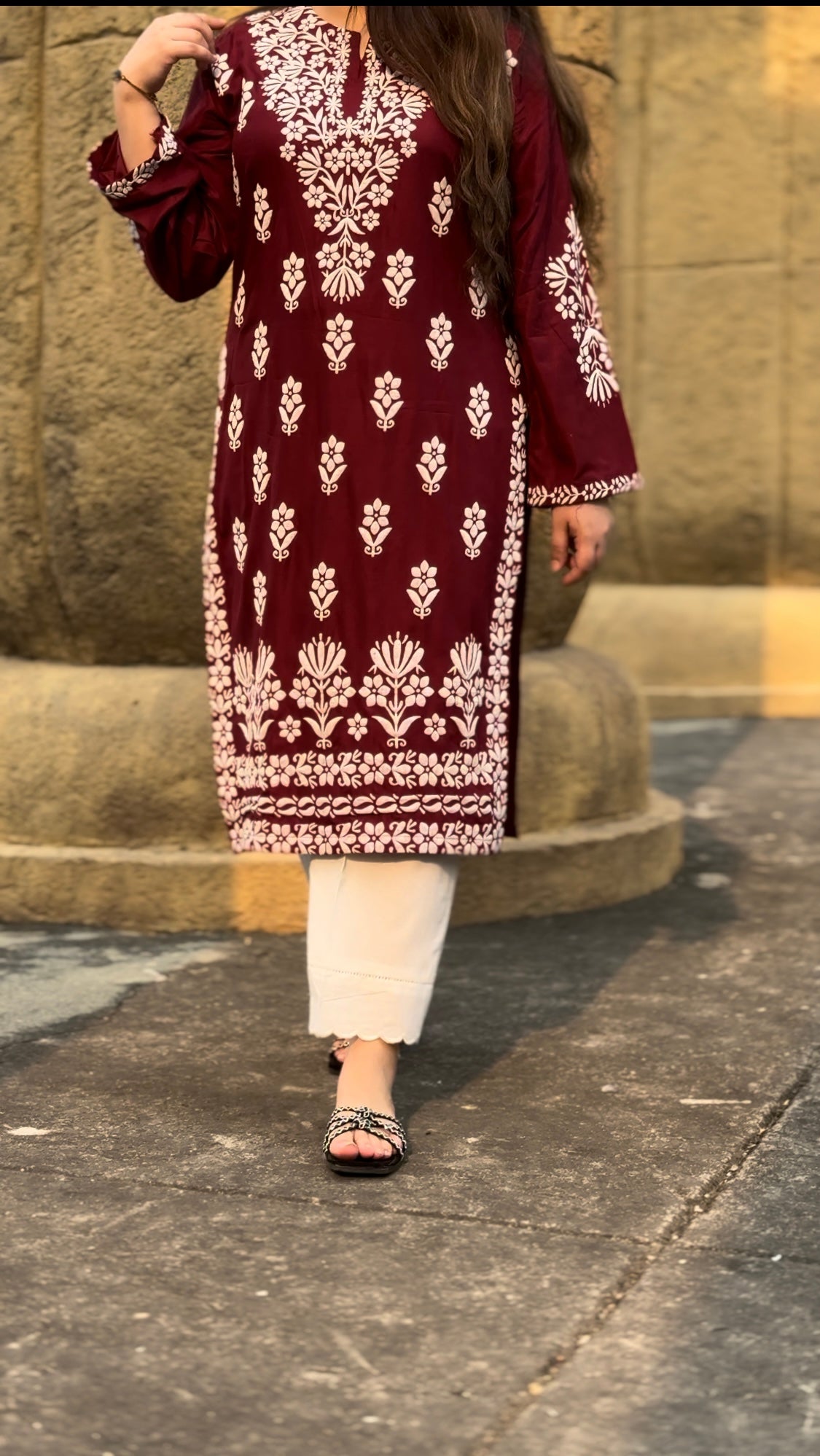 Zaib E Hoor FOXY Embossed Indian Chicken Kari Kurti