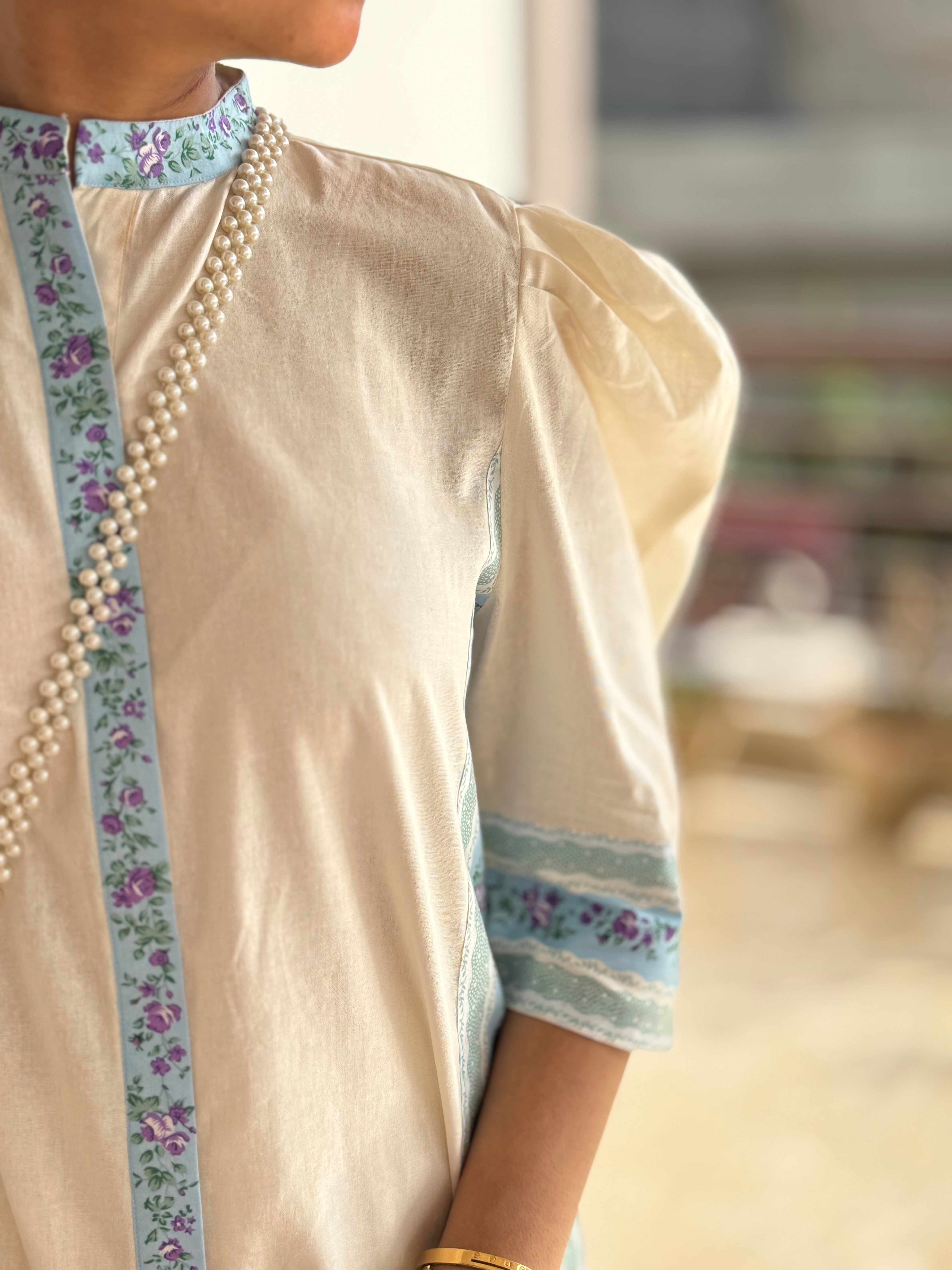 Urban Cut Stitched 2 Piece Cotton Embellished Co-Ord Set with DHAKA PANT